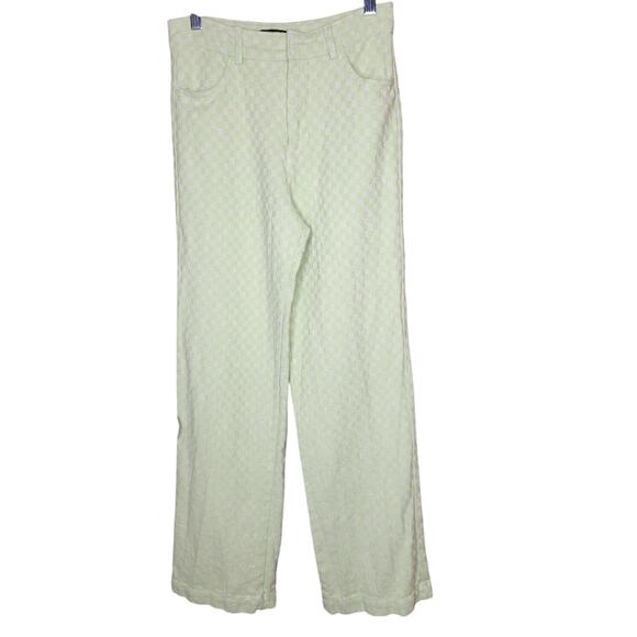 ZARA Gingham Straight Leg pants womens size small - Picture 1 of 6